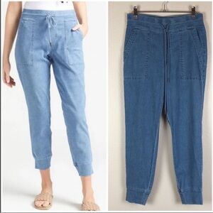 Level 99 Gabrielle chambray Jogger Pants Bijou Blue Size Small